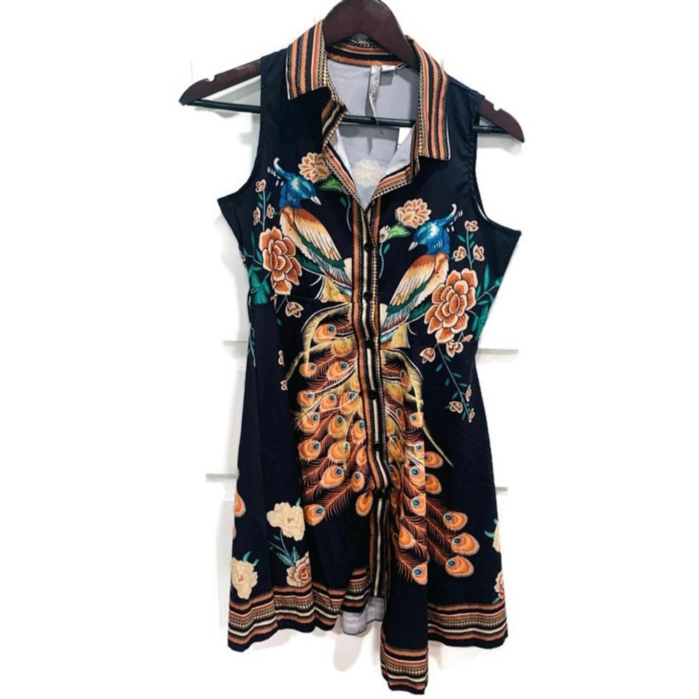 Charlie Charlie Charlotte peacock dress Medium NWT